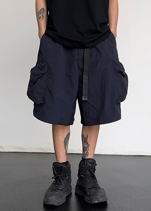 Männer Solide Baumwolle Taschen Grau Einfache Kordelzug Shorts Sommer