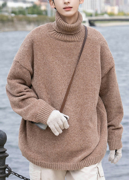 Simple Grey Rollkragenpullover Cozy Knit Herrenpullover Pullover Winter RJ040