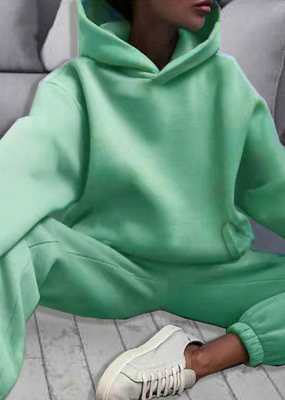 Ensemble élastique à capuche et deux tailles en coton kaki, pièce simple