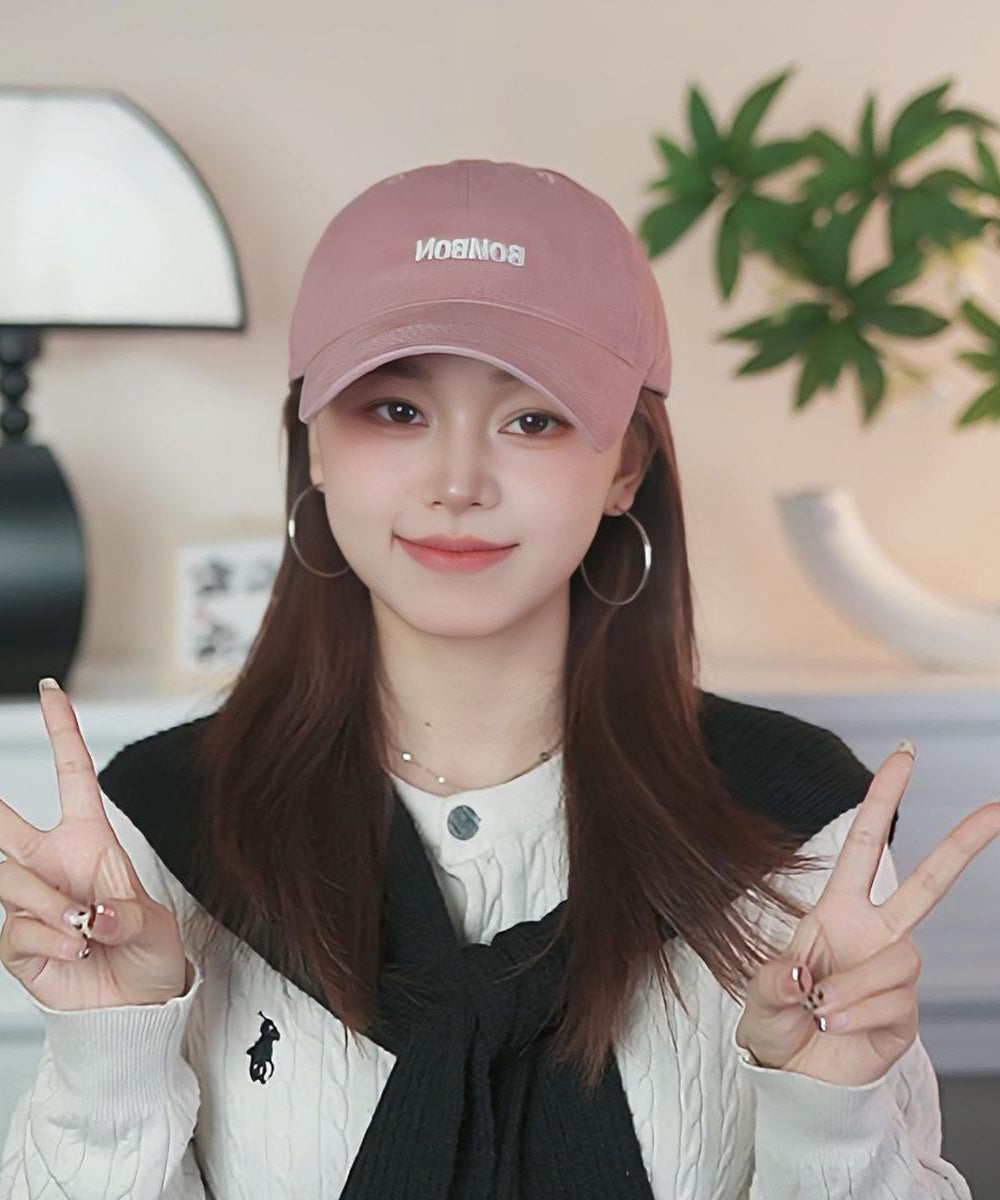 Einfache Buchstaben bestickte Baseballkappe in Rosa