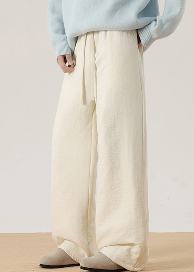Pantalon simple bleu clair à poches solides en coton pour homme, hiver RM034