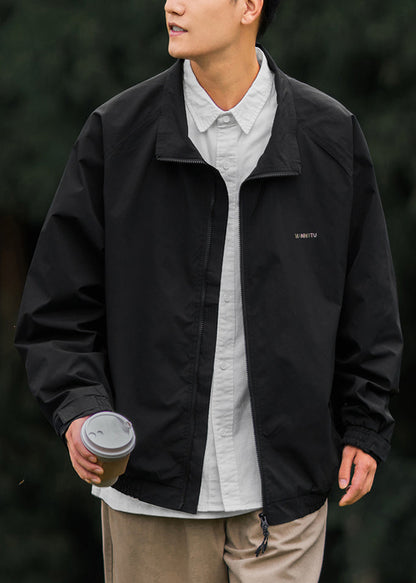 Baumwollmantel Peter Light Pan Einfacher Reißverschluss Herren Grauer Kragen