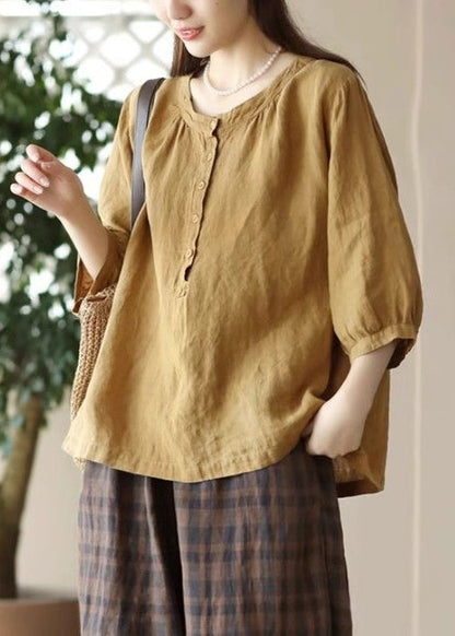 Bracelet Cotton Shirts Simple Neck Red Sleeve Button O