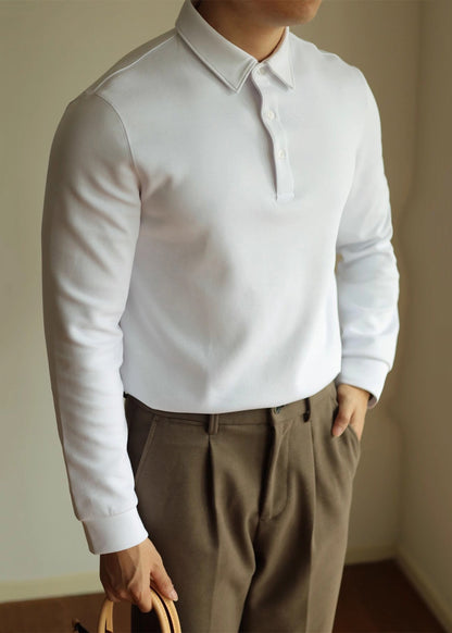 Frühling Polo Baumwolle Shirts Taste T TC026 Einfache Weiß Solide Männer