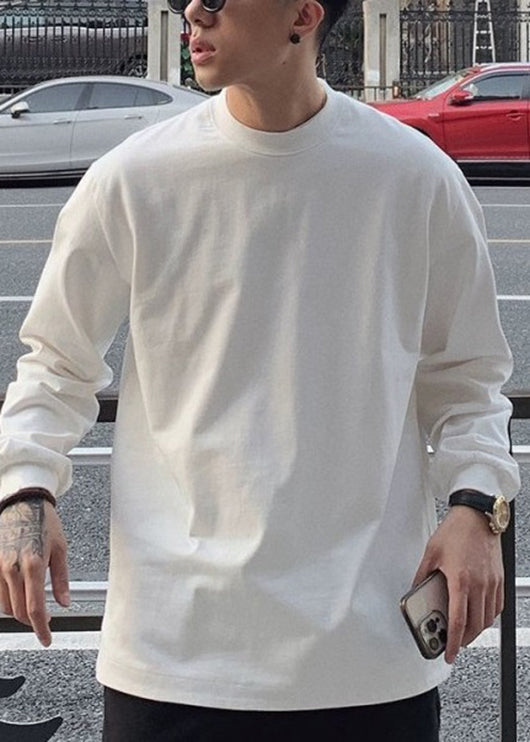 Einfache weiße O-Ausschnitt Baumwolle beste T-Shirts für Männer Herbst EQ014