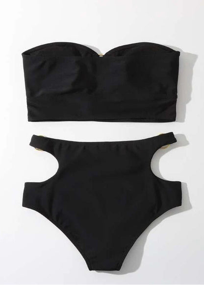 Set Fit Black Hollow Out Slim Lingerie