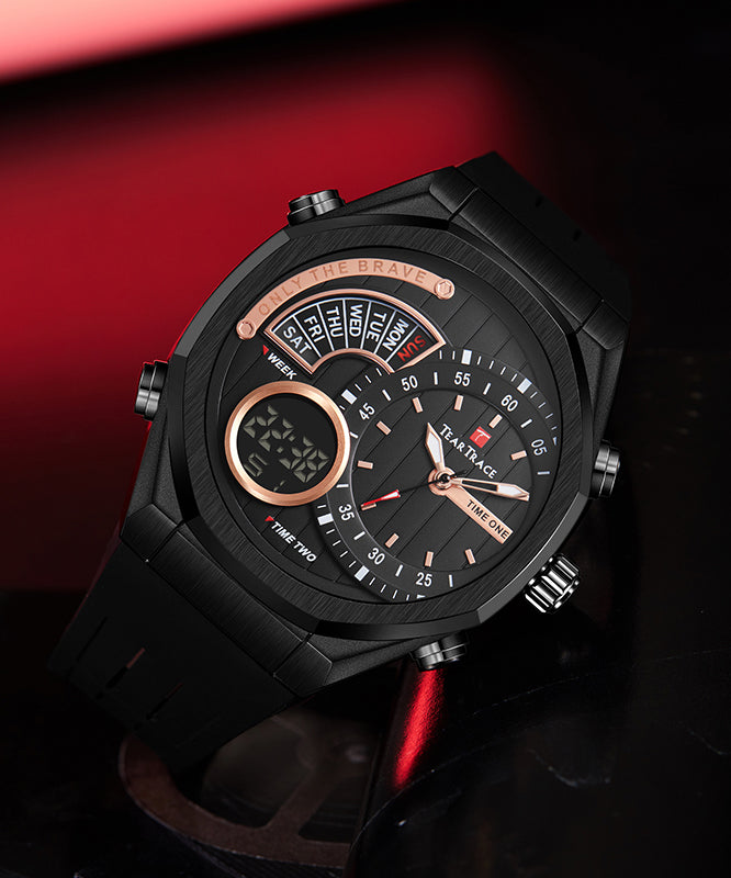 Gummi Silikon Schwarz Quarzwerk Uhren Wasserdicht Stil