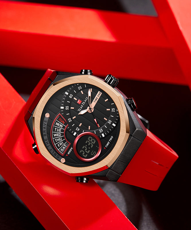 Gummi Silikon Schwarz Quarzwerk Uhren Wasserdicht Stil