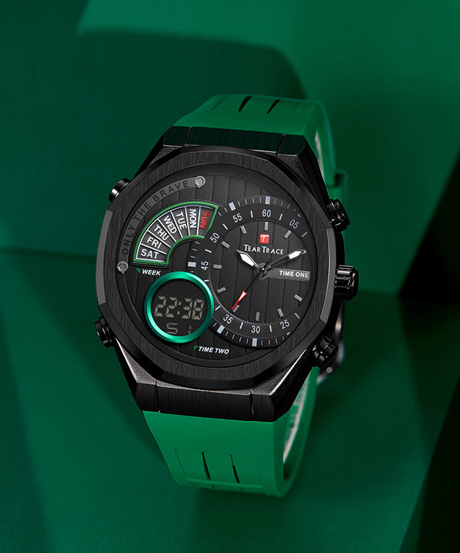 Gummi Silikon Schwarz Quarzwerk Uhren Wasserdicht Stil