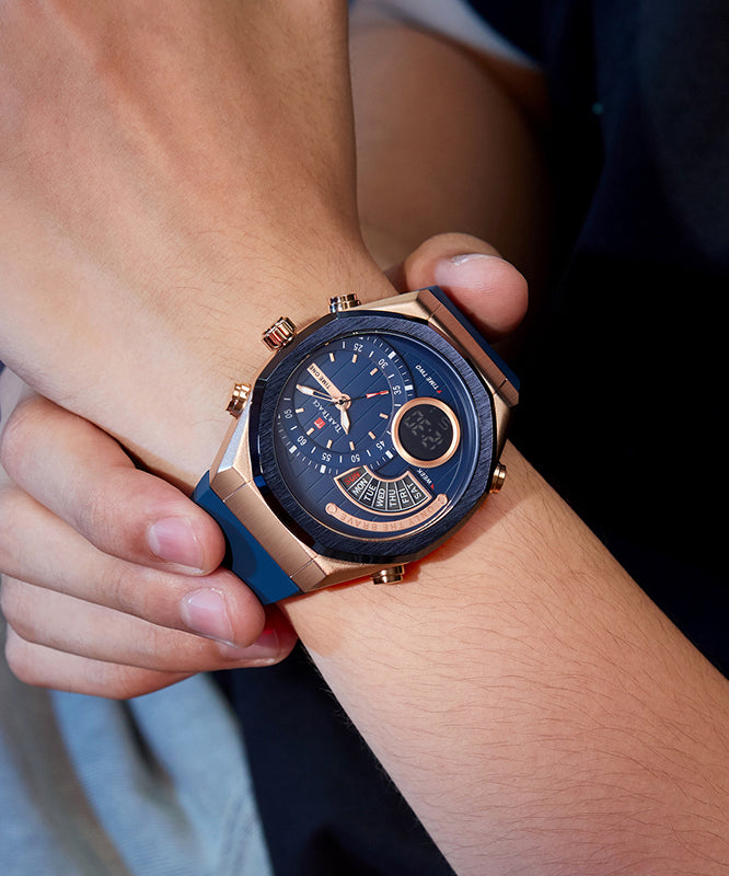 Gummi Silikon Schwarz Quarzwerk Uhren Wasserdicht Stil