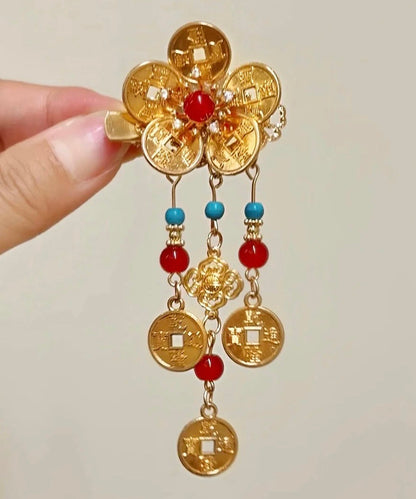 Kupfer Quaste Overgild Sterling Stil Münze Türkis Gold Silber