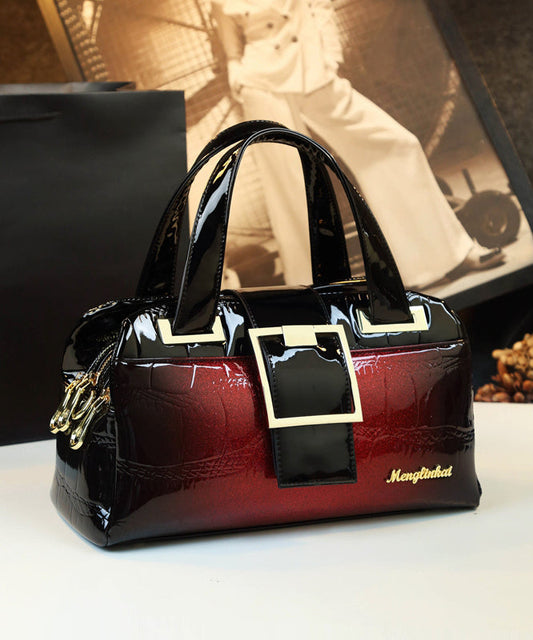 Style Gradient Color Solid Durable Faux Leather Tote Handbag YX002