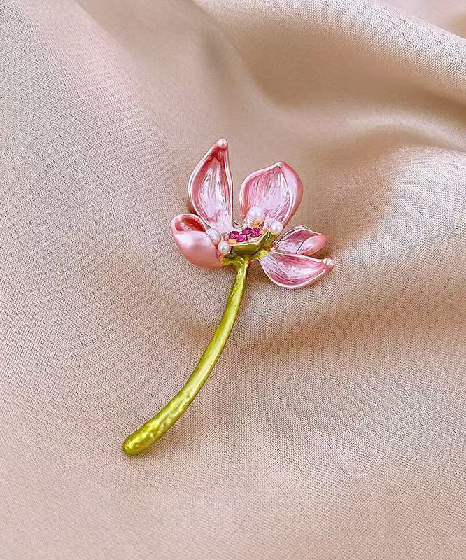 Stil Rosa Kupfer Legierung Lotus Haarnadel TS019