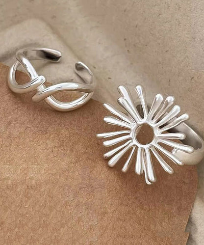 Out Style Silk Rings Alloy Asymmetrical Fireworks Hollow