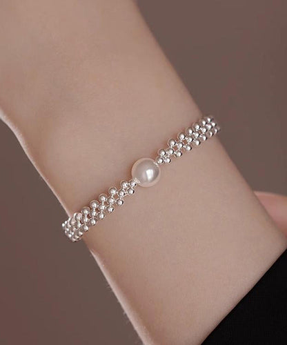 Bracelet en chaîne tressée en alliage blanc de style WF015