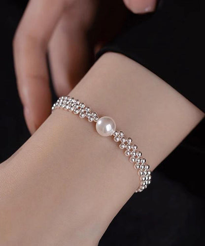 Bracelet en chaîne tressée en alliage blanc de style WF015