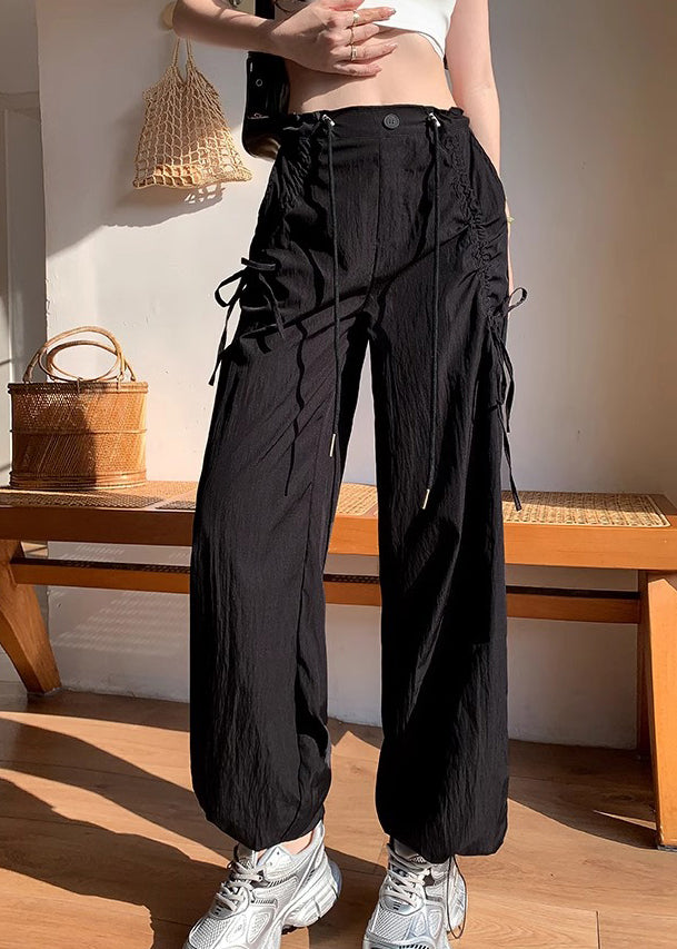Pantalon à cordon de serrage Séchage Printemps Sports Bow Abricot Rapide Élégant