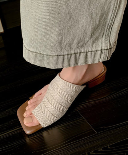 Faux Apricot Flops Stilvolle Chunky Splicing Flip Leder