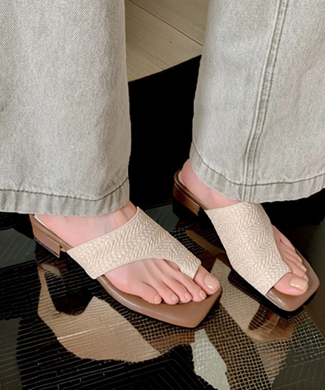 Faux Apricot Flops Stilvolle Chunky Splicing Flip Leder