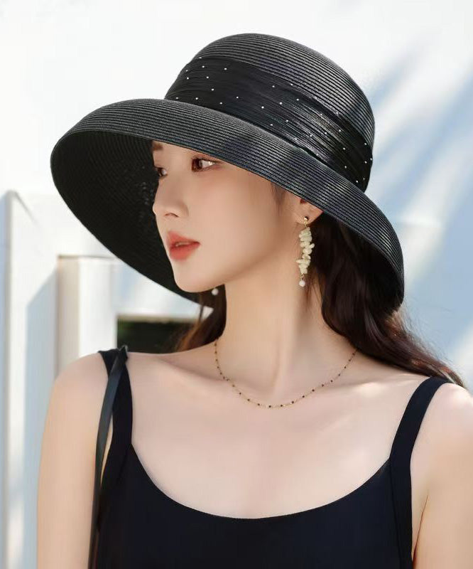 Chapeau de paille beige tissé élégant et respirant