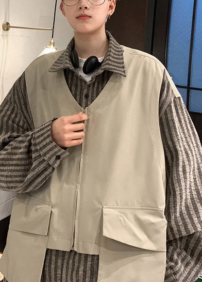 Ensemble deux pièces élégant en coton noir pour homme, style patchwork, décontracté, automne EQ010