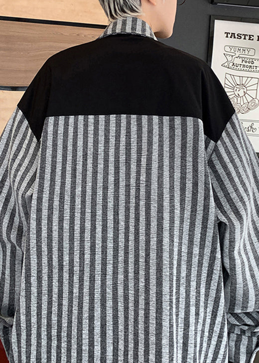 Ensemble deux pièces élégant en coton noir pour homme, style patchwork, décontracté, automne EQ010