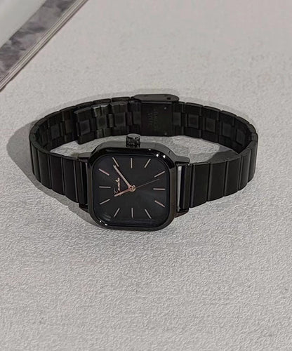 Montres élégantes carrées bleues en acier inoxydable, étanches