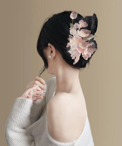 Blue Alloy Floral Hairpin Stylish Tulle