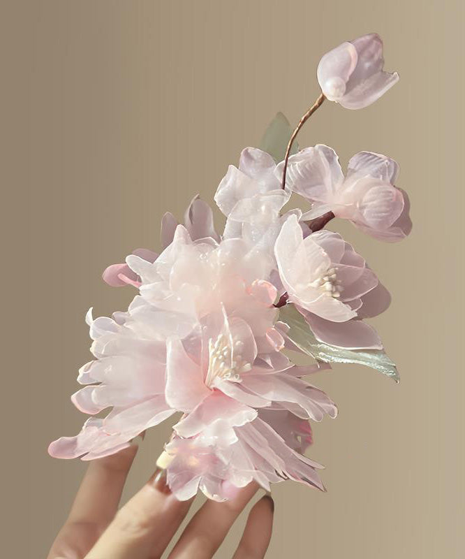 Blue Alloy Floral Hairpin Stylish Tulle