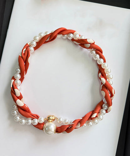 Green Beading Pearl Bracelet Alloy Stylish Silk