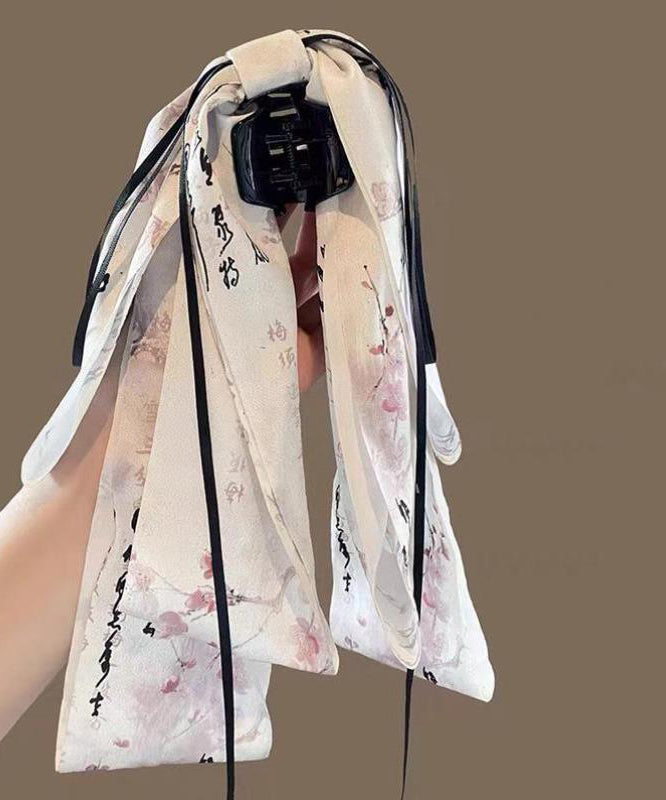 Hairpin Tassel Cloth Print Stylish Green Bow