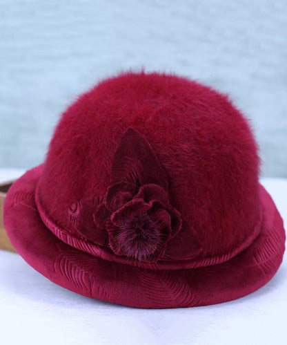 Chapeau bob en laine gris à motif floral « The Rabbit » RB051