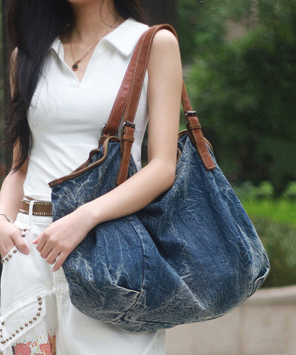 Sac à main élégant en denim bleu de grande capacité MM059