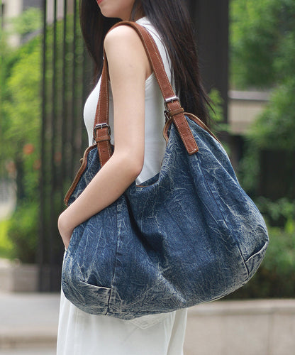 Sac à main élégant en denim bleu de grande capacité MM059