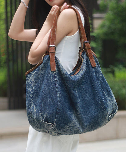 Sac à main élégant en denim bleu de grande capacité MM059