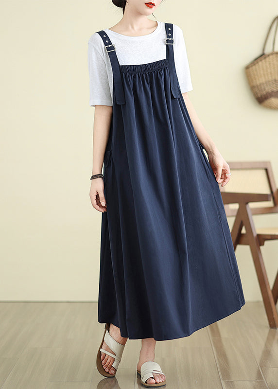 Cami Großes Kleid Lose Extra Saum Navy Sommer Stilvoll