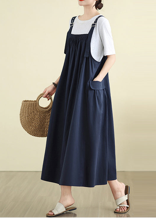 Cami Großes Kleid Lose Extra Saum Navy Sommer Stilvoll