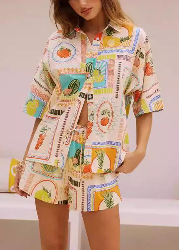 Col boutonné Pan deux chemises élégantes et ensemble Peter Pieces Shorts