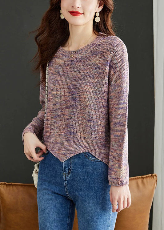 Stylish Pink O Neck Cozy Wool Knit Sweaters Fall QS026