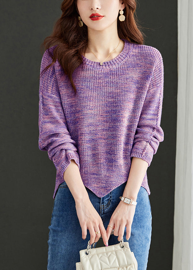 Stylish Pink O Neck Cozy Wool Knit Sweaters Fall QS026