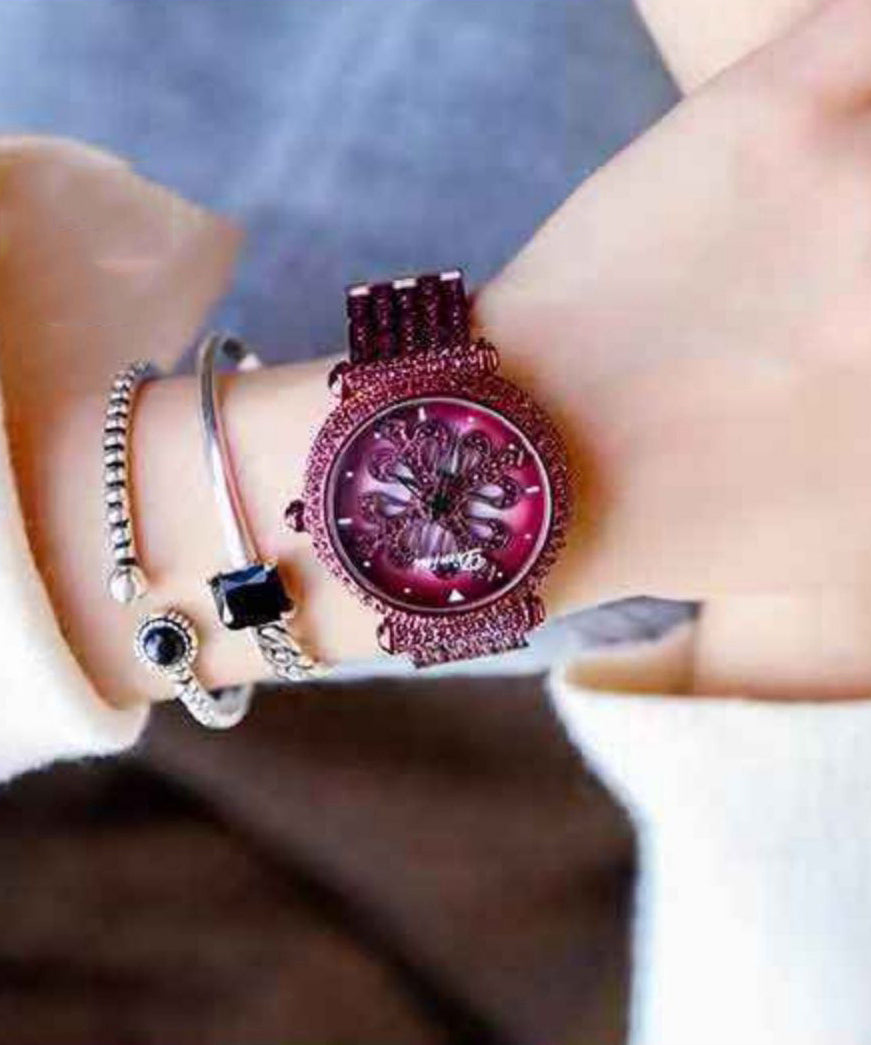 Stylish Purple Titanium Alloy Hardlex Crystal Waterproof Watch AB1096