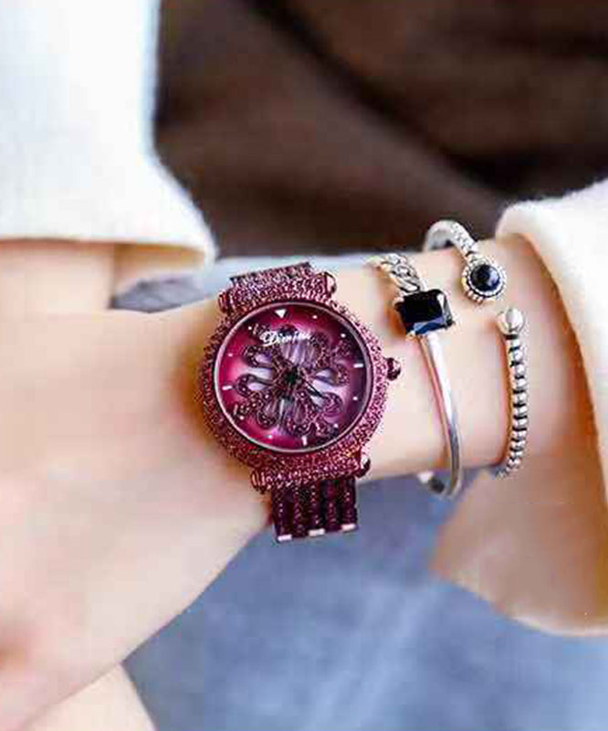 Stylish Purple Titanium Alloy Hardlex Crystal Waterproof Watch AB1096