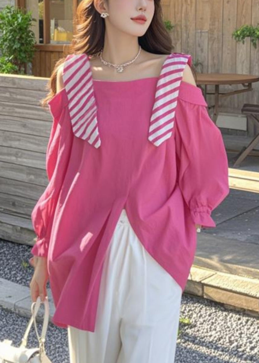 Hemd Seite Offen Frühling Falsch Zwei Rose Stilvolle Stücke Baumwolle