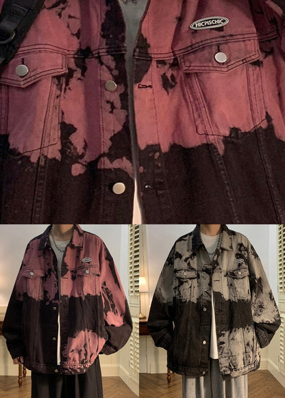 Red Fall Herren Gummi Krawatte Taschen Denim Dye Stilvolle Mäntel