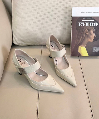 Escarpins à talons hauts en cuir de vachette bleu élégant et gris à bout pointu