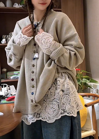 T-shirt col rond printemps creux blanc en dentelle élégant