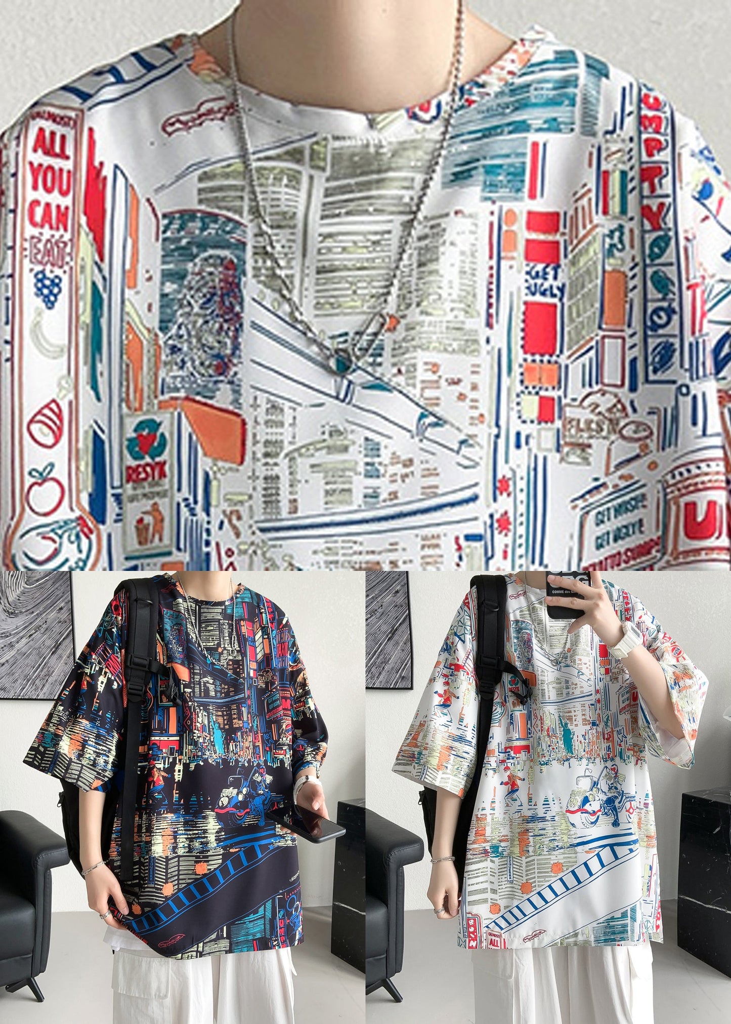 Print Shirts Design T Mens White Cotton Half Original Stylish