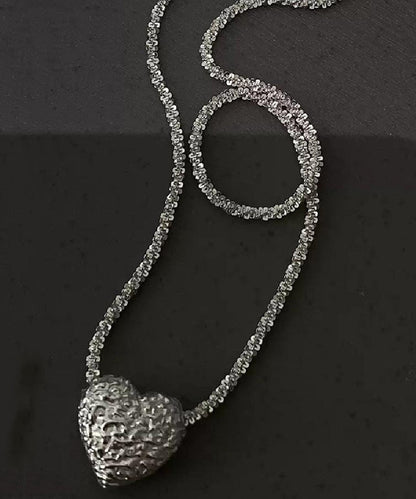 Collier élégant avec pendentif Love en argent sterling blanc PO006