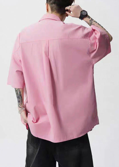 Herren Button Stilvolle gelbe Kragen Hemden Baumwolle Peter Pan Print