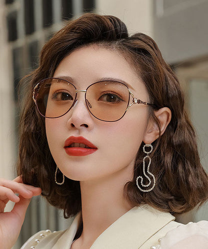 Lunettes de soleil d'été marron à grand visage changeant de couleur XS1059